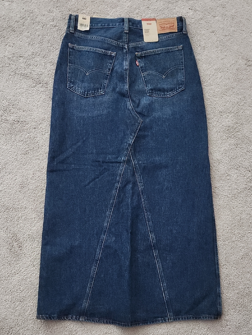 Levi's Iconic Long Skirt, Dark Wash, Size 29, New with Tags - Picture 10 of 16